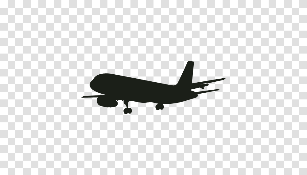 Airplane Silhouette Front View, Aircraft, Vehicle, Transportation, Airliner Transparent Png