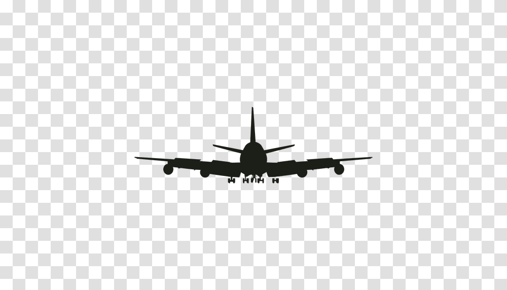 Airplane Silhouette Front View, Aircraft, Vehicle, Transportation, Flight Transparent Png