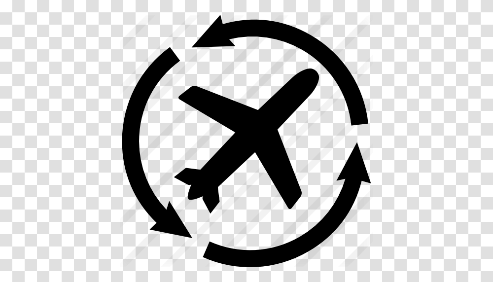 Airplane Silhouette With Arrows Circle, Gray, World Of Warcraft Transparent Png