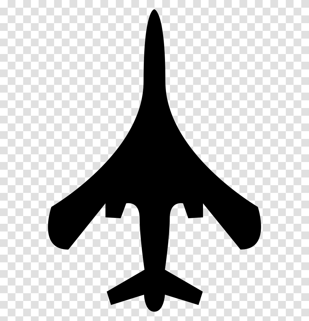Airplane Top Or Bottom View Of Black Silhouette Shape Plane Icon Svg, Stencil, Axe, Tool Transparent Png