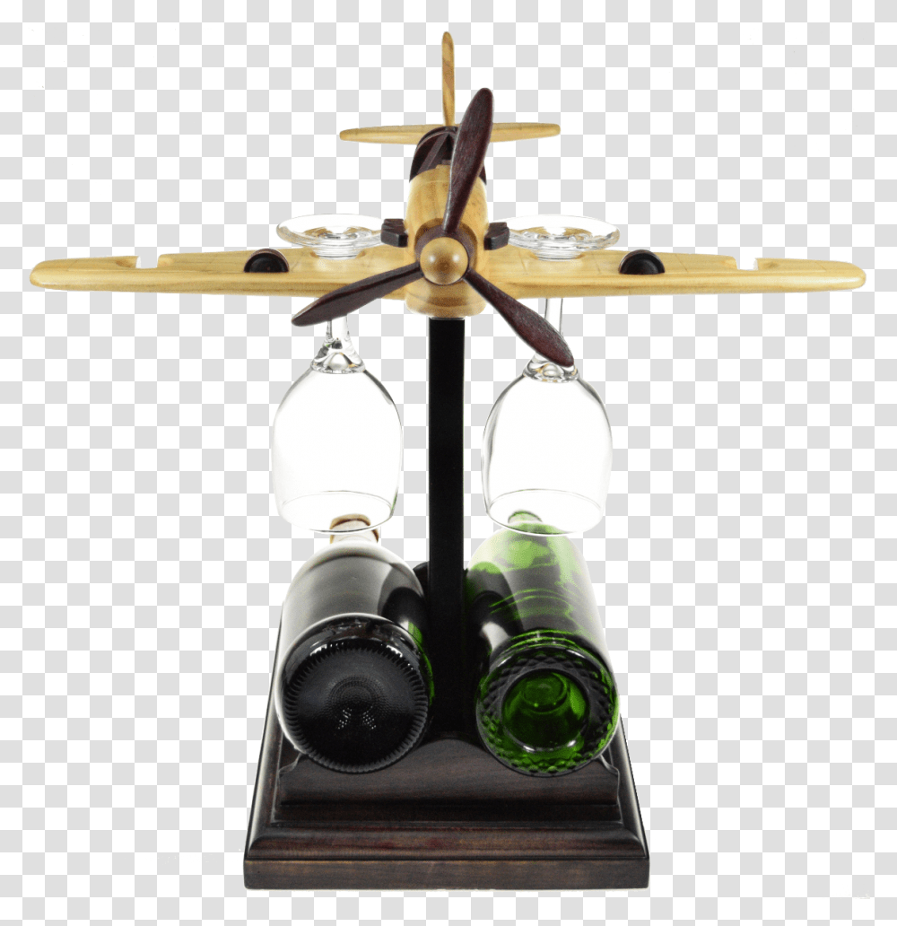Airplane Wine Glass And Bottle Holder Cylinder, Light Fixture, Lamp, Appliance, Ceiling Fan Transparent Png