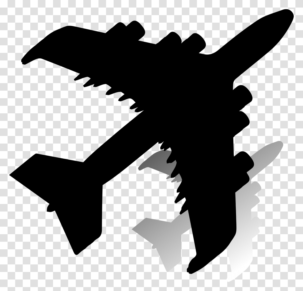 Airplane With Shadow Silhouette Icons, Bird, Animal, Star Symbol Transparent Png