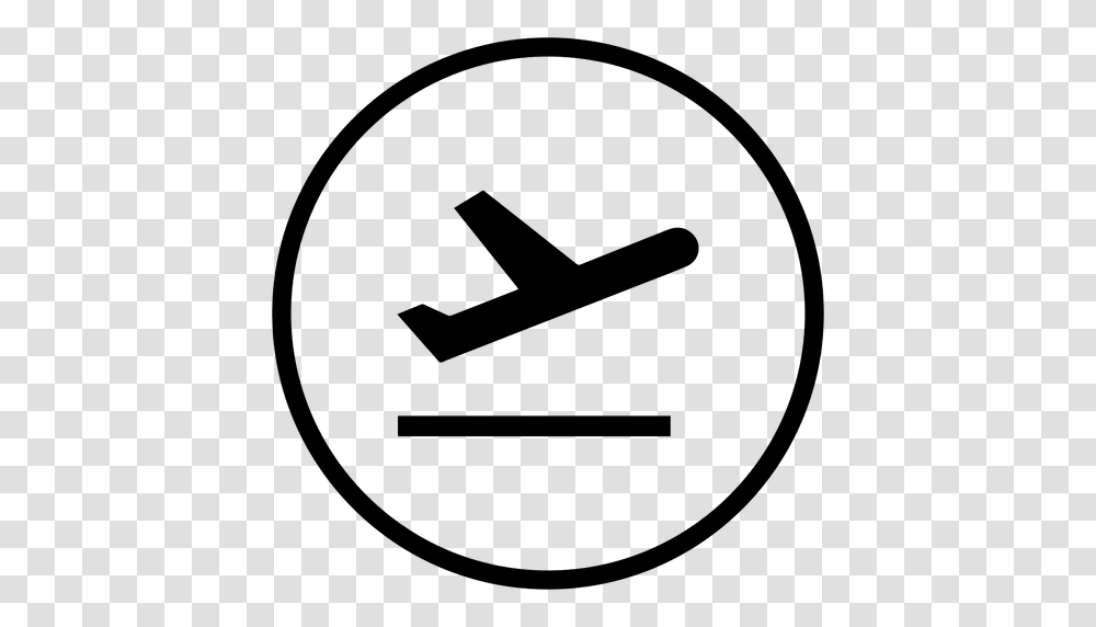 Airport Taking Off Round Icon, Sign, Recycling Symbol, Road Sign Transparent Png