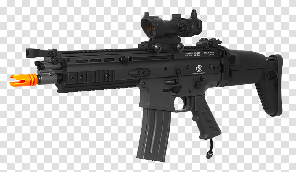 Airsoft Scar L Gun, Weapon, Weaponry, Rifle, Machine Gun Transparent Png