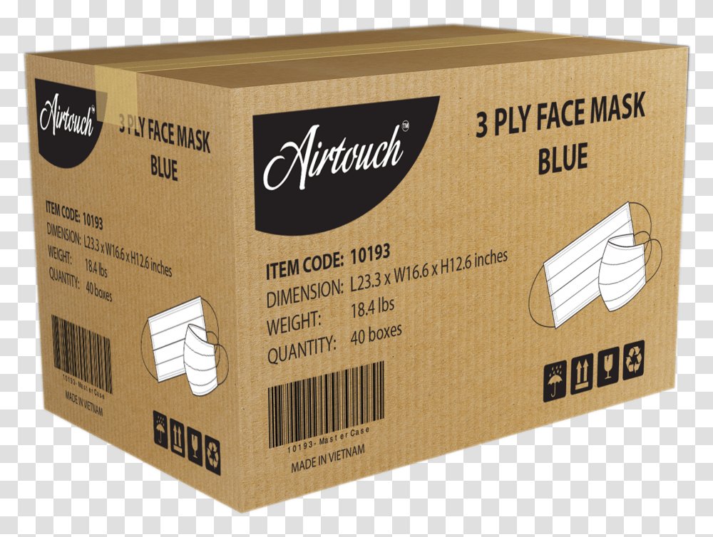 Airtouch 3 Ply Face Mask Case Blue 40 Boxescase Box Transparent Png