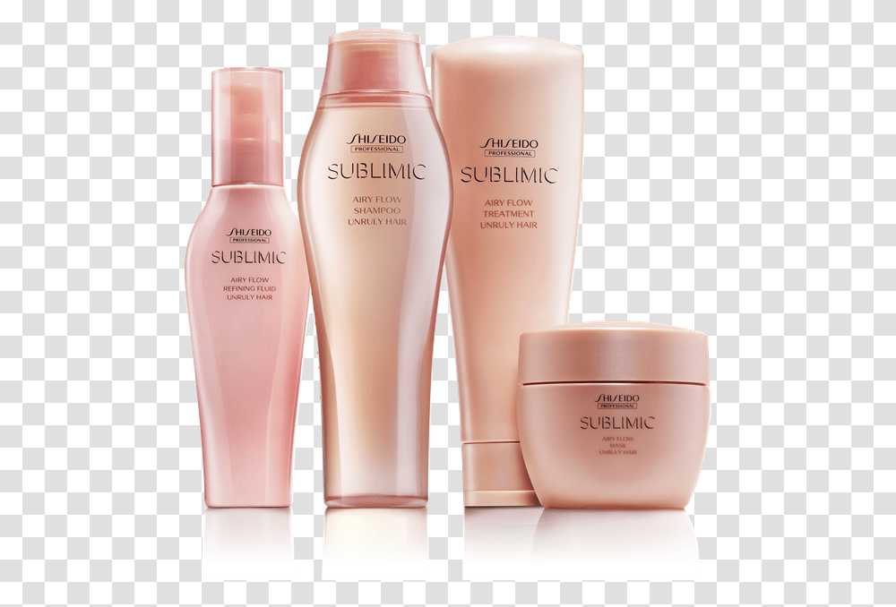 Airy Flow Line Sublimic Shiseido, Cosmetics, Bottle, Lotion, Sunscreen Transparent Png