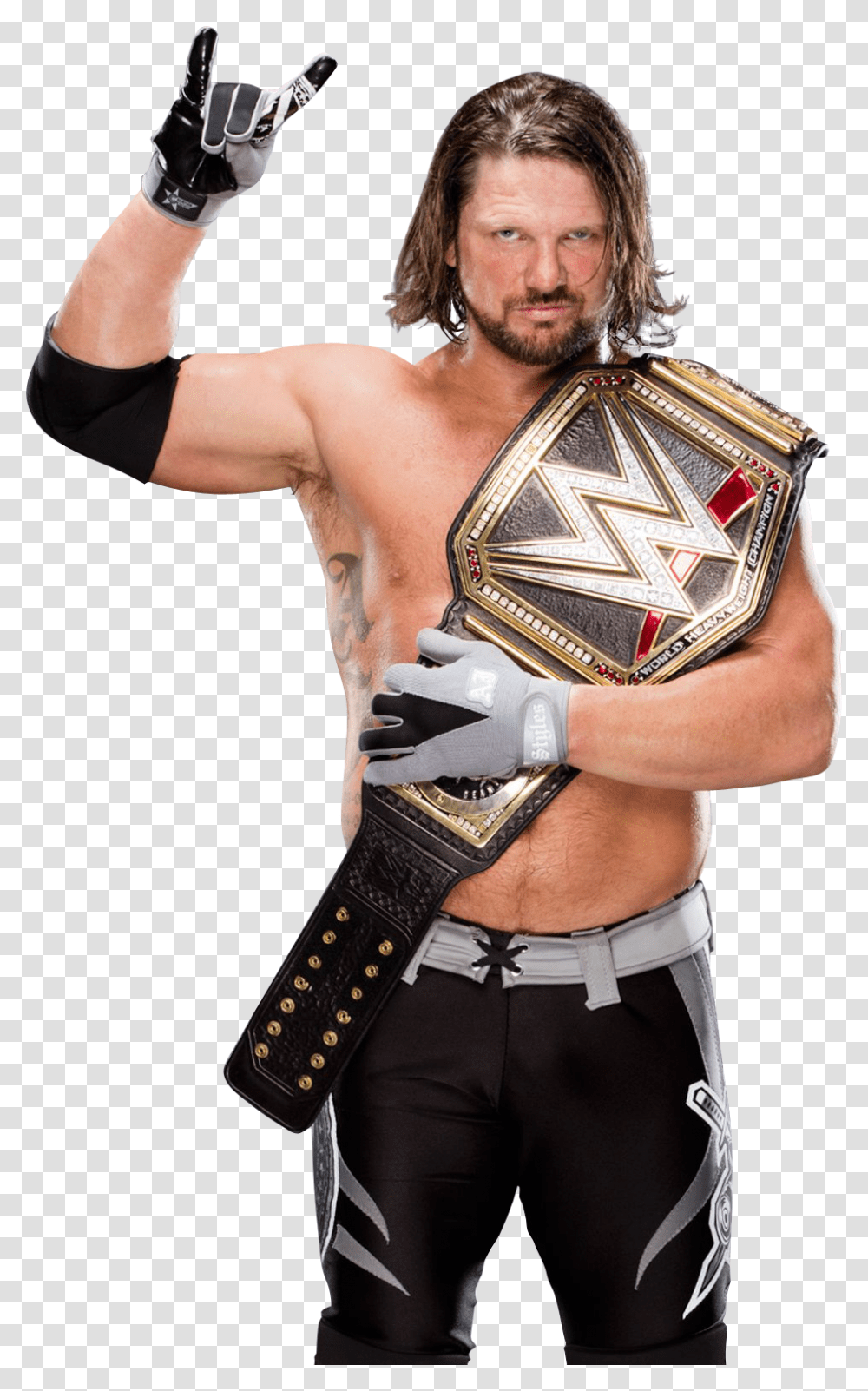 Aj Styles Image Wwe Intercontinental Champion 2017, Person, Skin, Sport Transparent Png