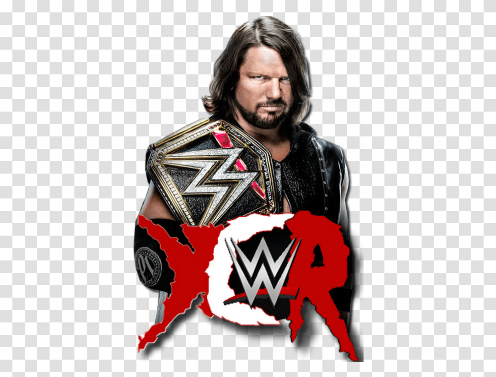 Aj Styles Wwe Champion Download Aj Styles Holding Wwe Championship, Person, Skin, Costume Transparent Png