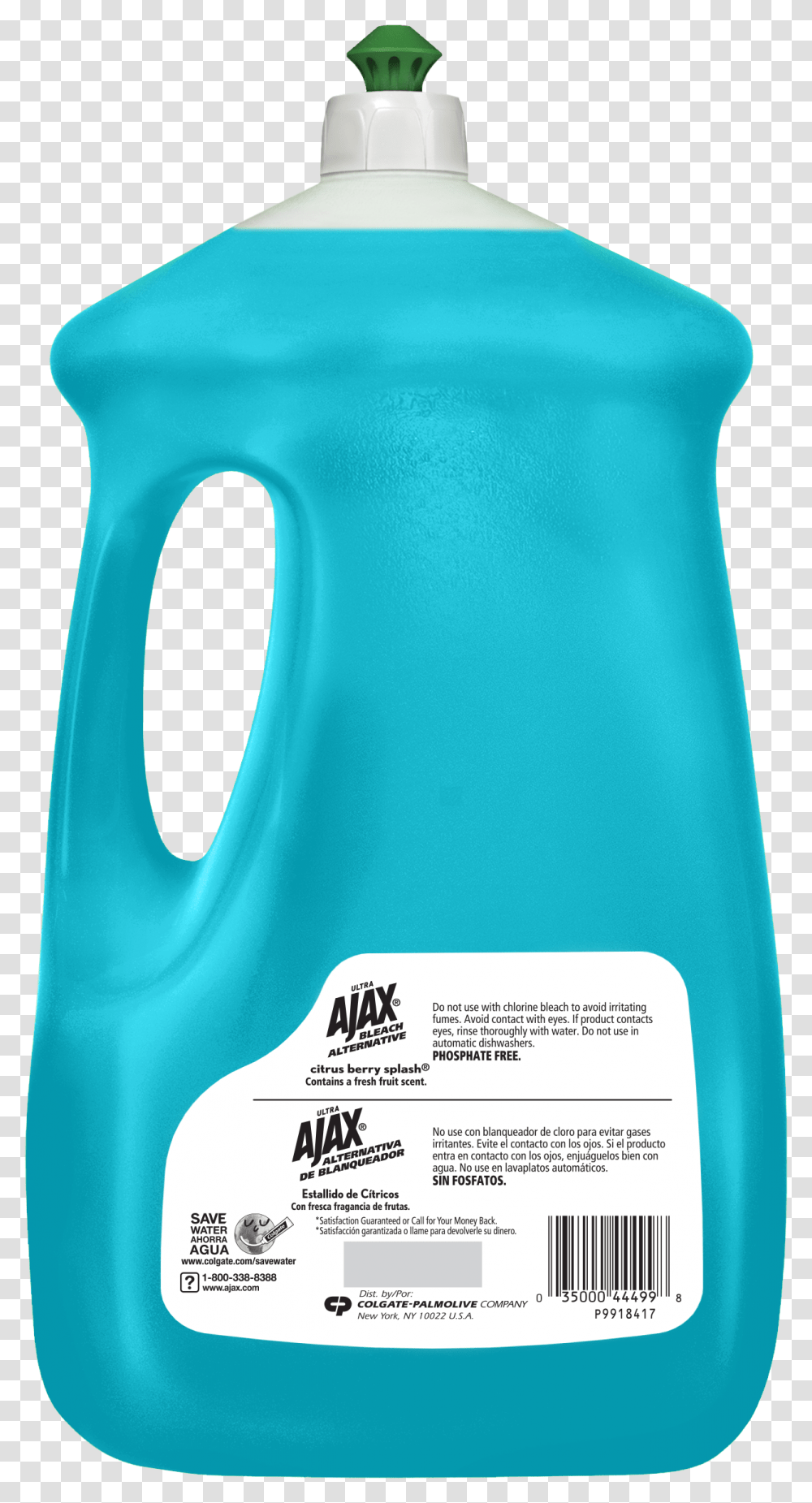 Ajax Ultra Triple Action Liquid Dish Soap Bleach Alternative Bottle, Jug, Lamp, Water Jug Transparent Png