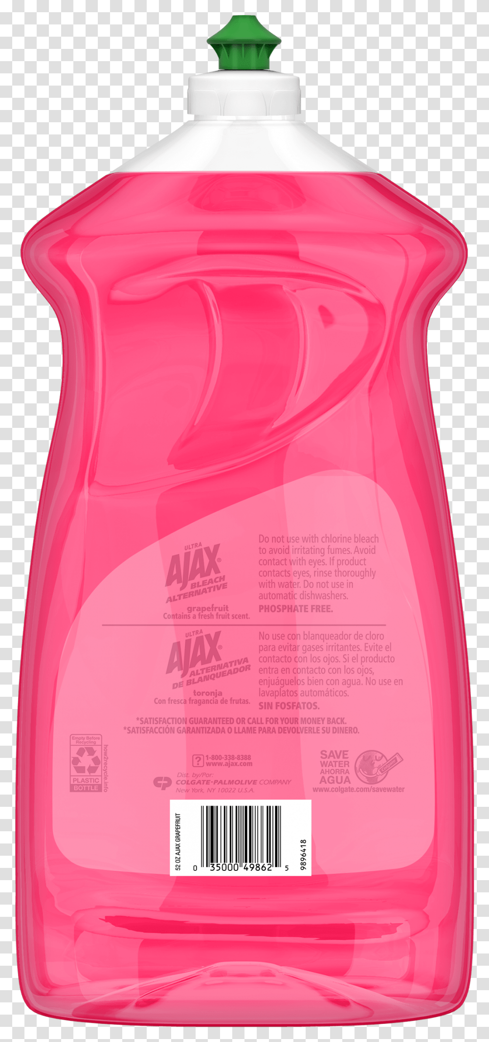 Ajax Ultra Triple Action Liquid Dish Soap Bleach Alternative, Apparel, Bottle, Shampoo Transparent Png