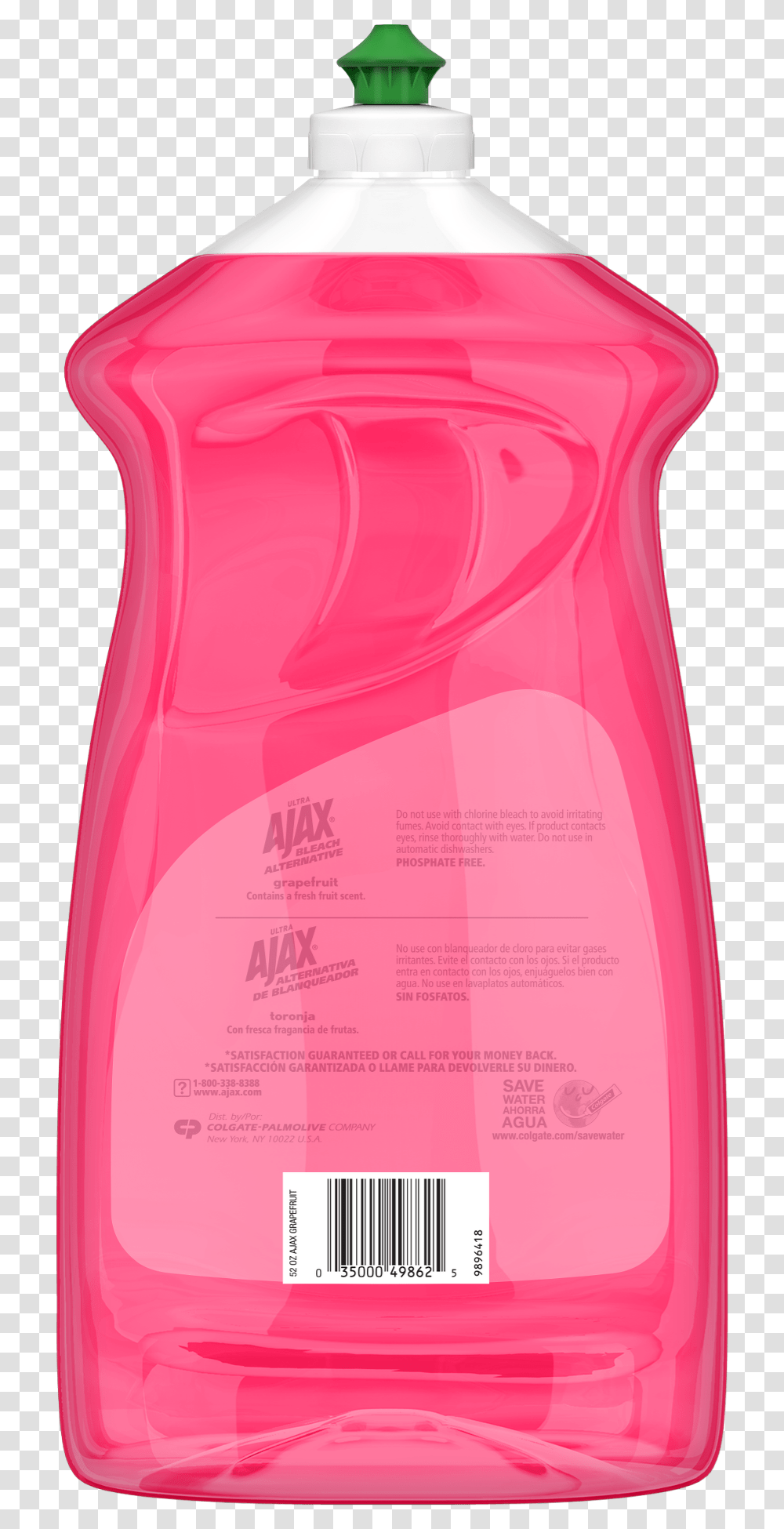 Ajax Ultra Triple Action Liquid Dish Soap Grapefruit Active Tank, Apparel, Bottle, Shampoo Transparent Png