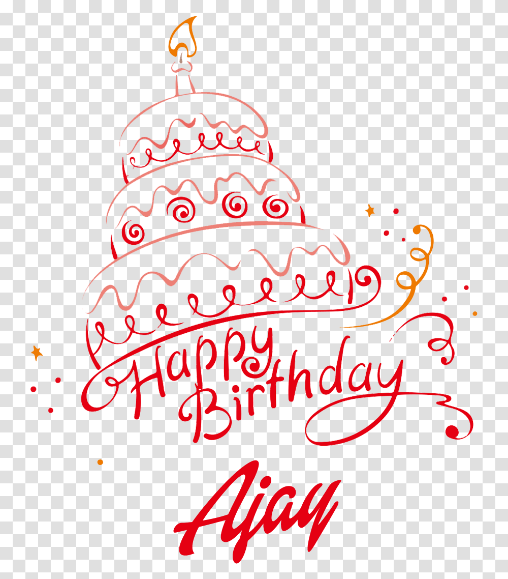 Ajay Happy Birthday Vector Cake Name Happy Birthday Asim, Handwriting Transparent Png