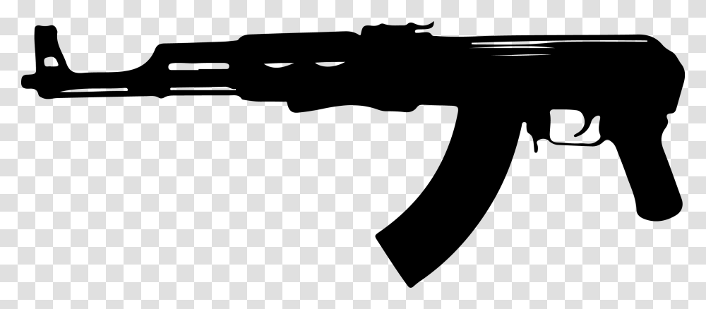 Ak 47 Clipart, Gun, Weapon, Weaponry, Silhouette Transparent Png