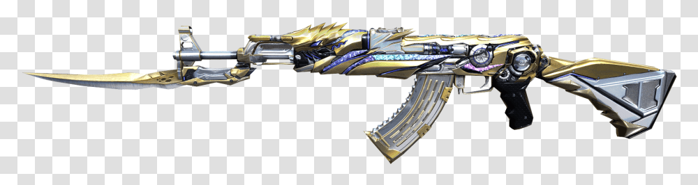 Ak 47 Knife Transformer Imperial Gold Firearm, Spaceship, Aircraft, Vehicle, Transportation Transparent Png