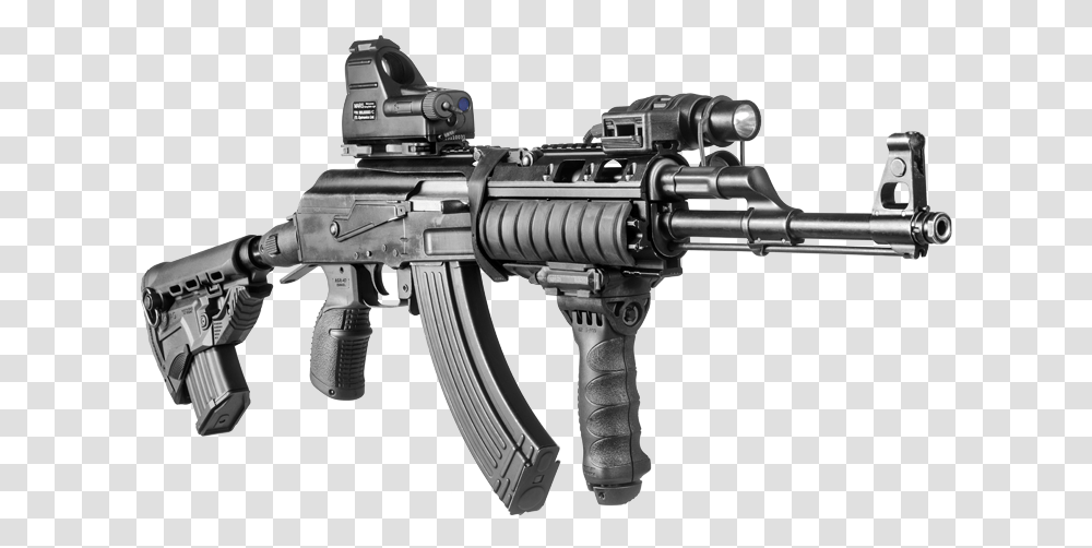 Ak 47 With M4 Stock, Gun, Weapon, Weaponry, Rifle Transparent Png
