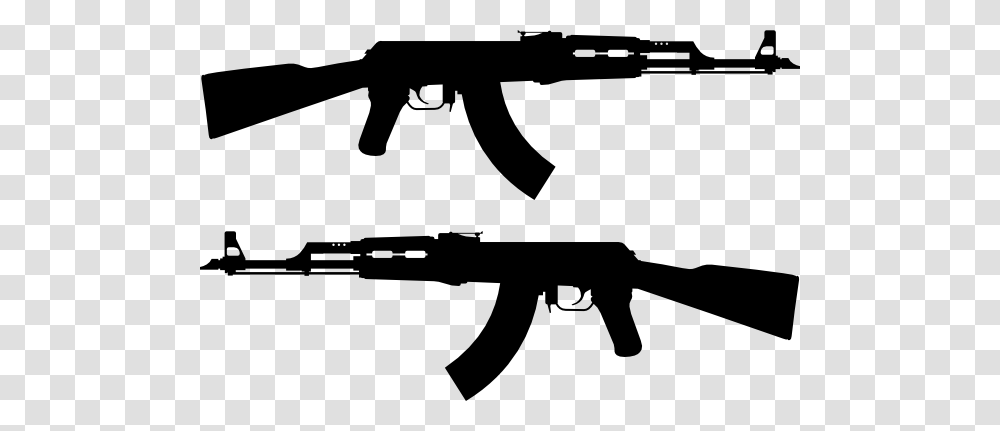 Ak Rifle Silhouette Clip Art, Gun, Weapon, Weaponry, Machine Gun Transparent Png