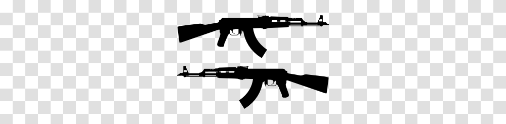 Ak Rifle Silhouette Clip Art, Machine Gun, Weapon, Weaponry, Military Transparent Png