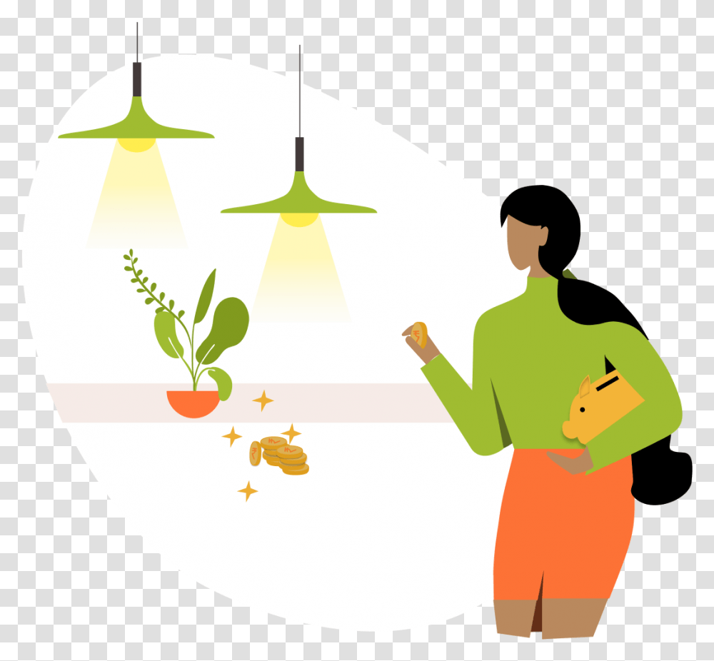 Akanksha Dribbble Illustration, Person, Human, Lighting, Lamp Transparent Png