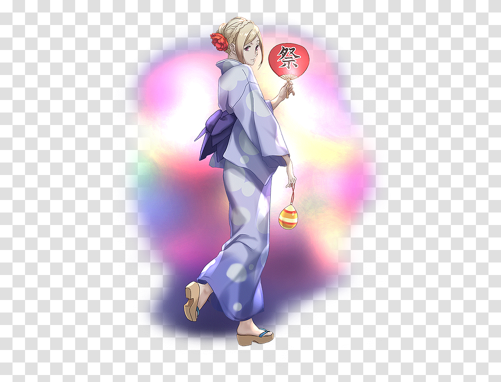 Akira Mado Beautiful In Her Yukata Cartoon, Clothing, Person, Manga, Comics Transparent Png