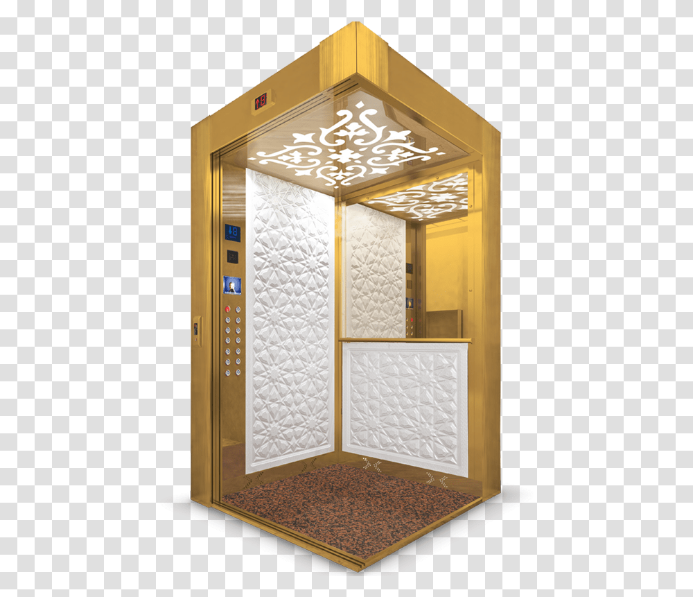 Akyollar Lift Makina Sari Paslanmaz Asansor Kabin, Door, Rug, Elevator, Lighting Transparent Png