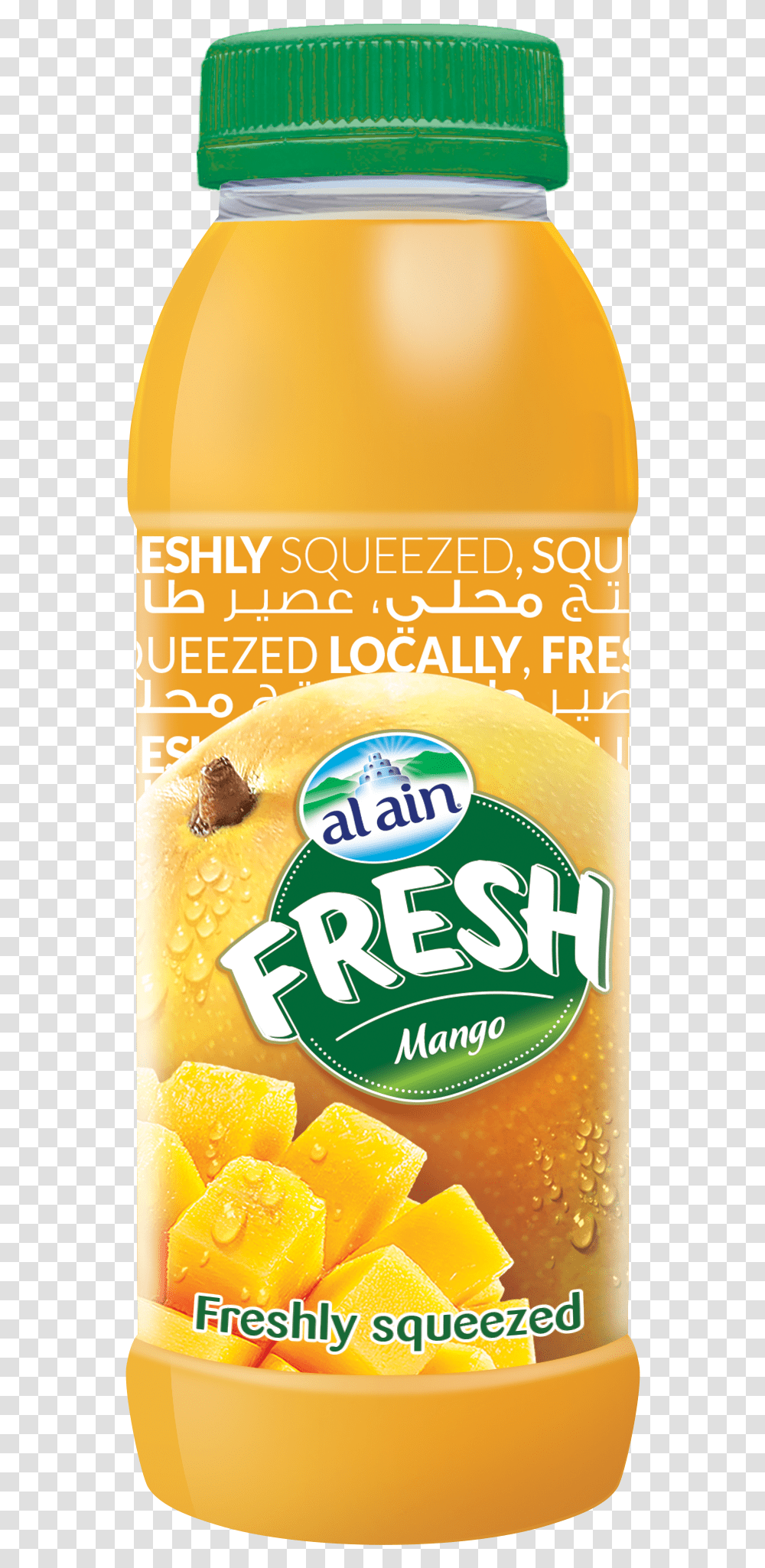 Al Ain Fresh Mango Juice Orange Soft Drink, Label, Beer, Beverage Transparent Png