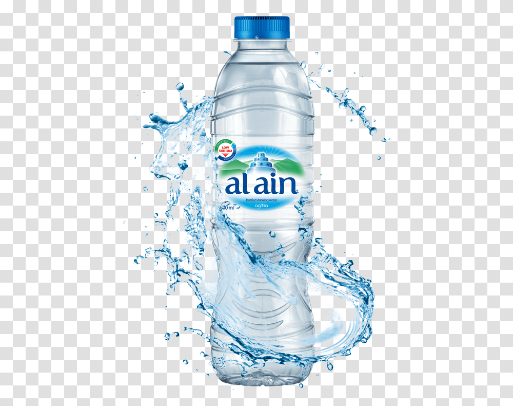 Al Ain Water Background Water Splash, Bottle, Mineral Water, Beverage, Water Bottle Transparent Png