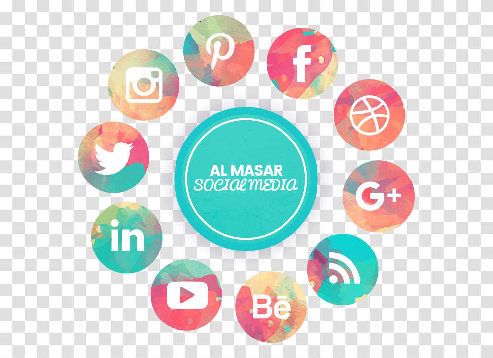 Al Masar Media Social Media Marketing Watercolor Social Media Icons, Logo, Trademark Transparent Png