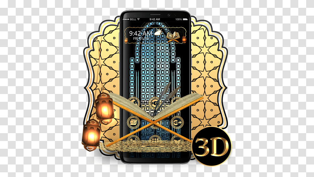 Al Quran Sharif Theme Launcher 1 Mobile Phone, Gate, Advertisement, Poster, Flyer Transparent Png