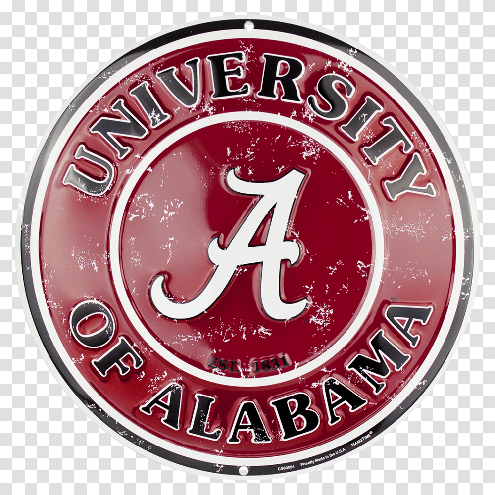 Alabama Crimson Tide Circle Sign Alabama Football Sign, Logo, Trademark, Ketchup Transparent Png