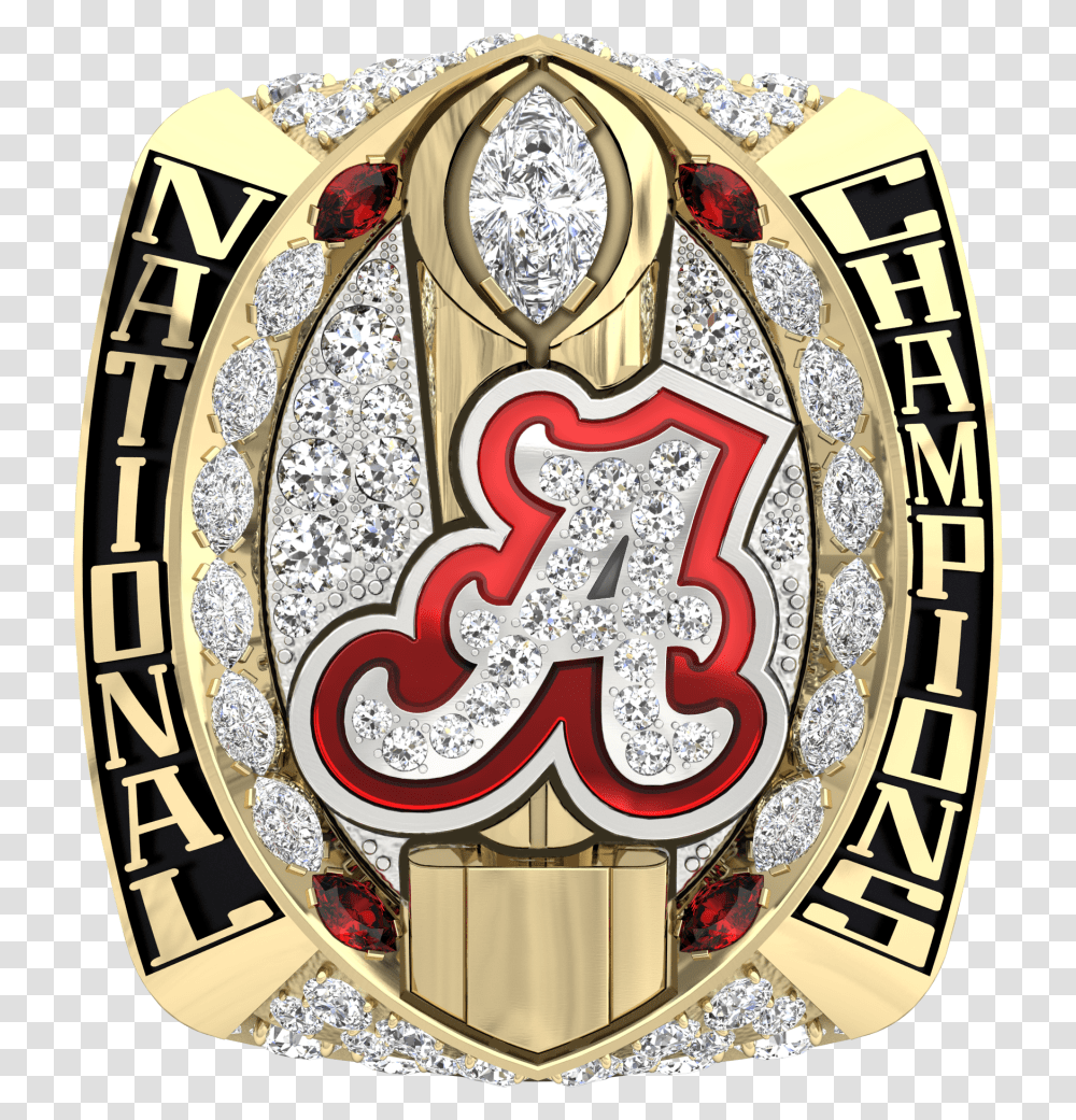 Alabama Crimson Tide Football Championship Ring, Logo, Trademark, Badge Transparent Png