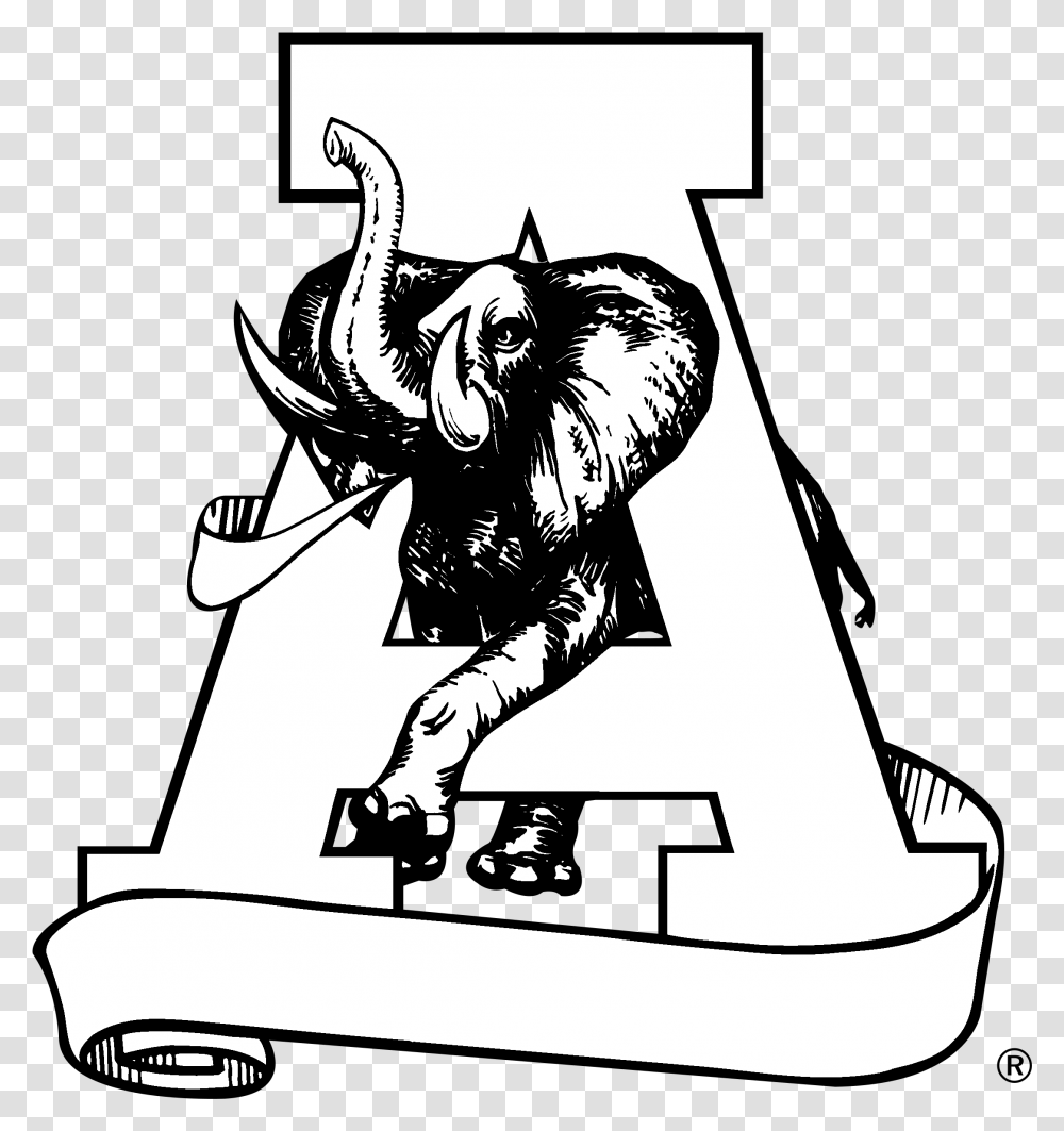 Alabama Crimson Tide Mascot Logo, Person, Human, Book, Stencil Transparent Png