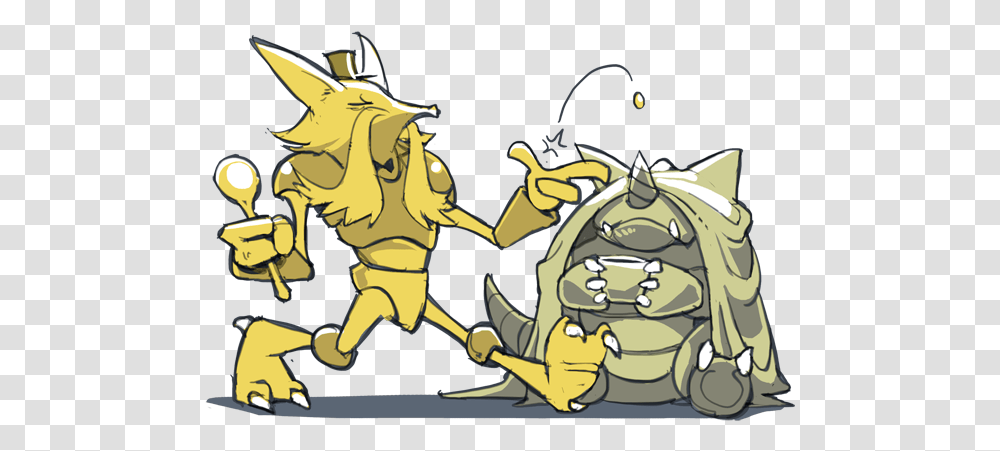 Alakazam And Rhydon Pokemon Drawn By Bummerdude Danbooru Cartoon, Graphics, Text Transparent Png