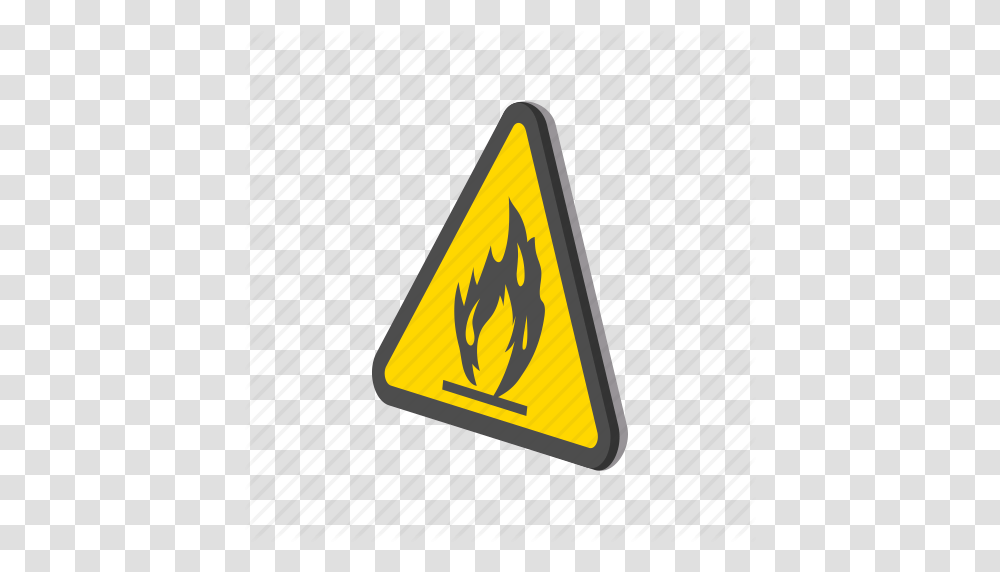 Alarm Cartoon Caution Danger Flame Flammable Sign Icon, Road Sign, Light Transparent Png