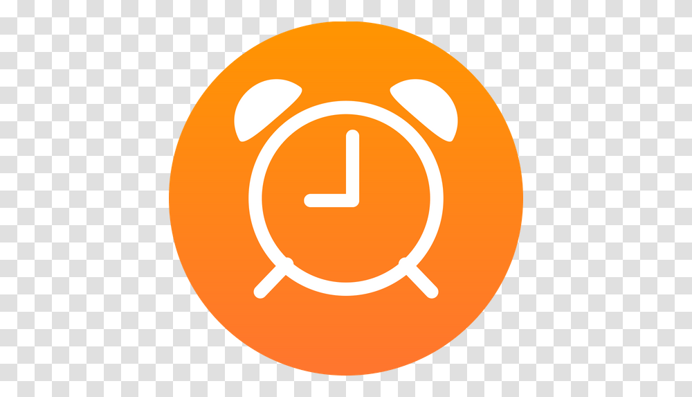 Alarm Clock Icon Of Rounded Style Orange Alarm Clock Icon, Logo, Symbol, Trademark, Text Transparent Png