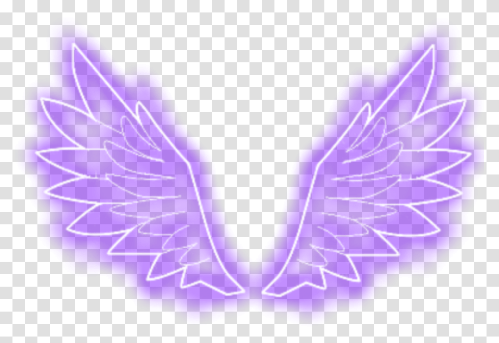 Alas Wings Angelwings Angel Morado Purple Tumblr Neon Purple Angel Wings, Logo, Trademark, Emblem Transparent Png