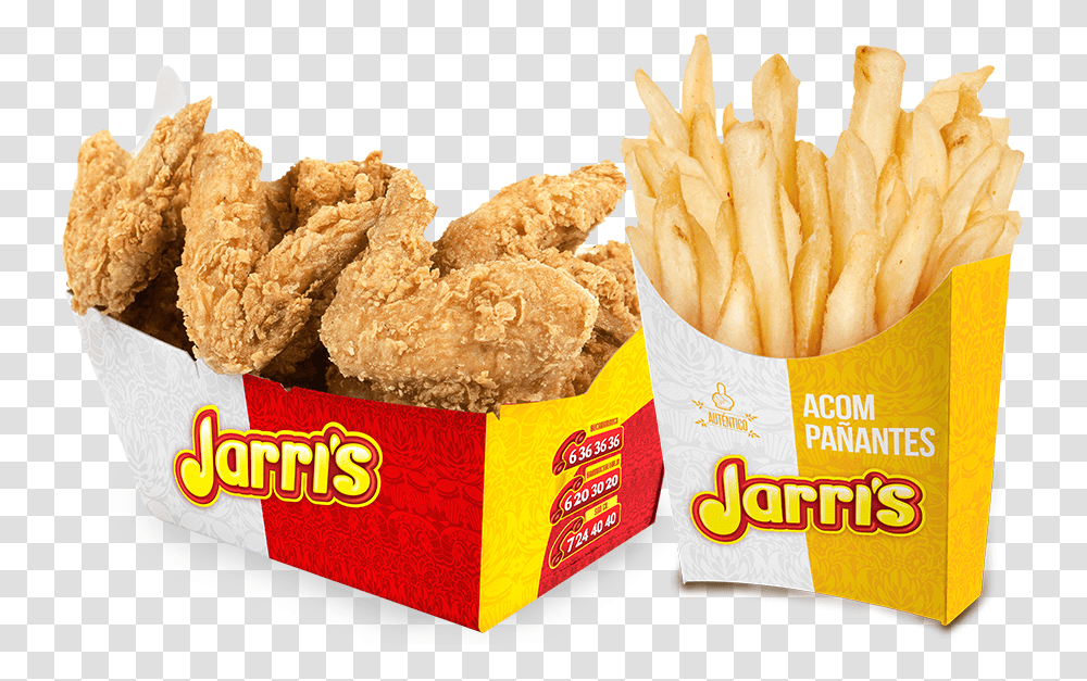 Alas X 5 Con Francesa Jarris Jarris, Food, Fried Chicken, Fries, Nuggets Transparent Png