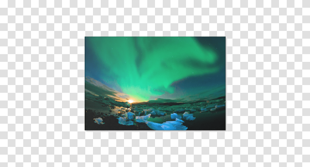 Alaska The Northern Lights Landscape Canvas Painting Its My Style, Nature, Outdoors, Ice, Snow Transparent Png