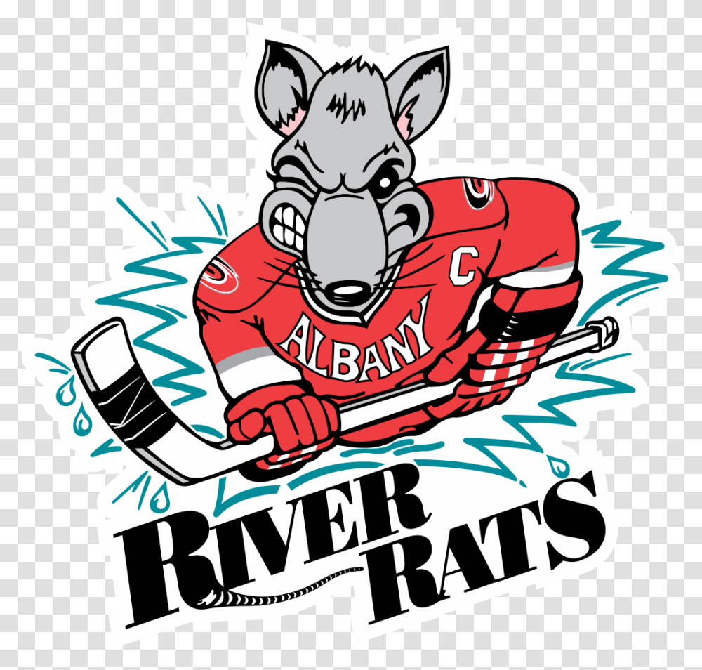 Albany River Rats Logo River Rats Hockey Team, Advertisement, Label, Animal Transparent Png