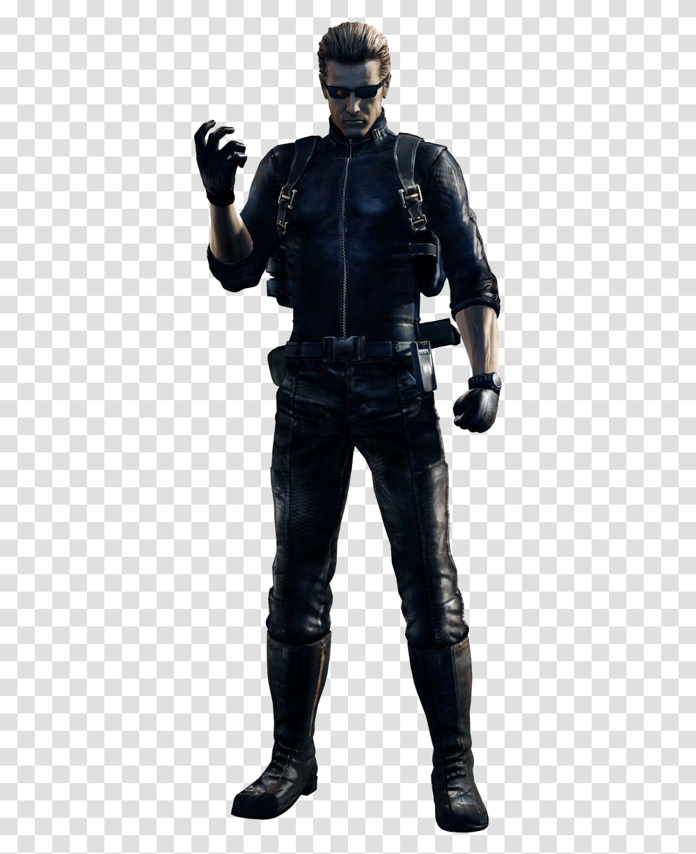 Albert Wesker Leon Kennedy Re6, Person, Pants, Police Transparent Png