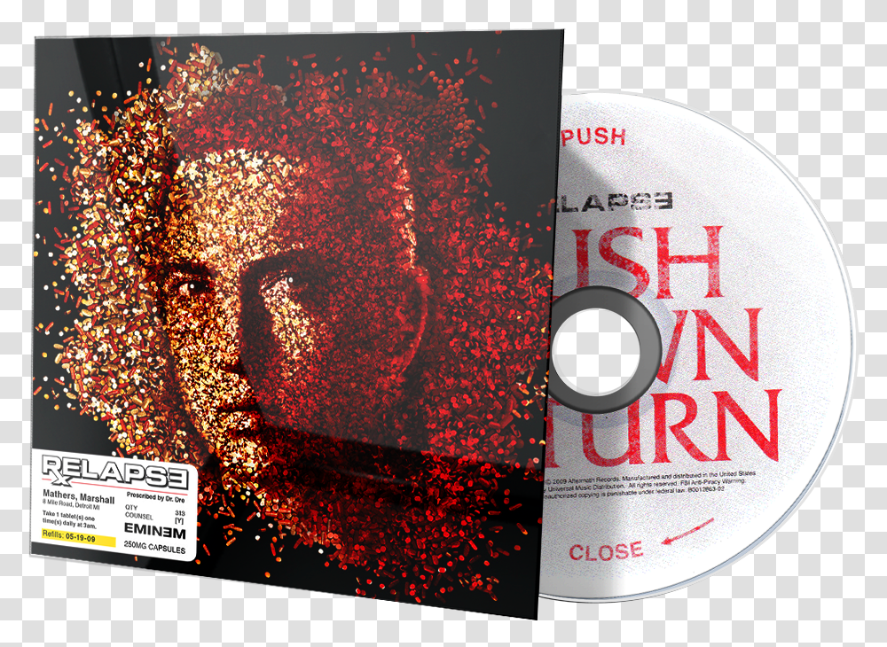 Album 3d Face Eminem Relapse Album Cover, Disk, Paper, Dvd Transparent Png