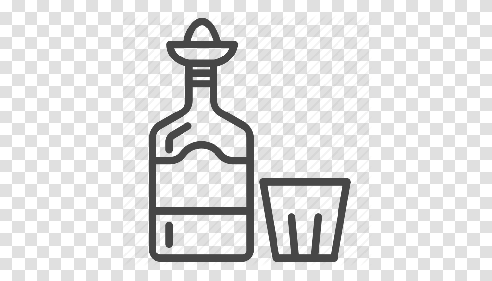 Alcohol Cinco De Mayo Drinks Liquor Mexican Mex Tequila Icon, Bottle, Glass, Beverage, Cylinder Transparent Png