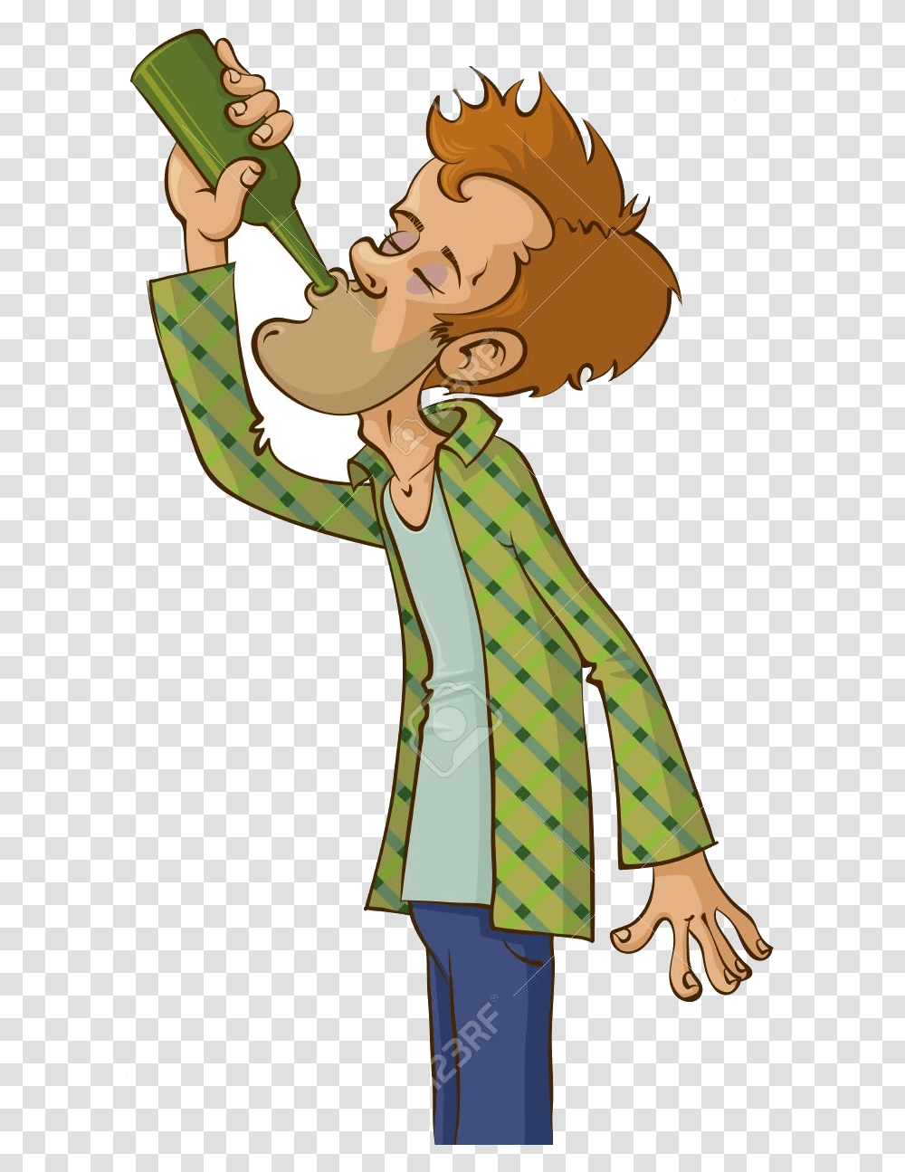 Alcohol Man Drinking From Green Bottle Royalty Free Drinking Alcohol Clipart, Person, Leisure Activities, Costume Transparent Png