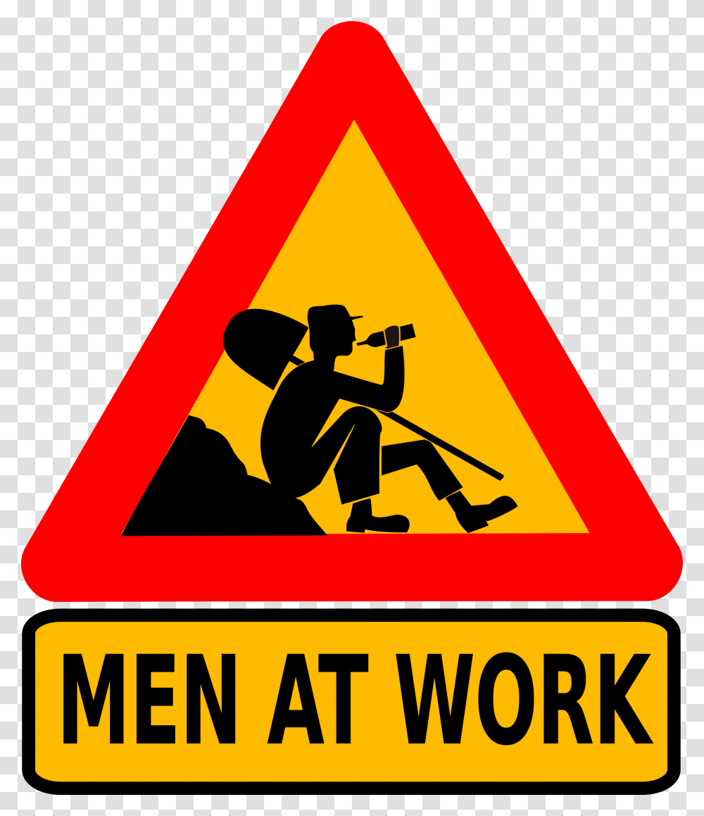 Alcoholism Break Drinking Funny Humor Warning Men At Work Design, Road Sign, Person, Human Transparent Png