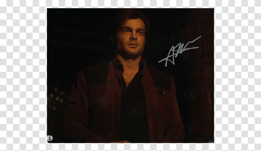 Alden Ehrenreich As Han Solo Autographed In Silver Gentleman, Person, Performer Transparent Png