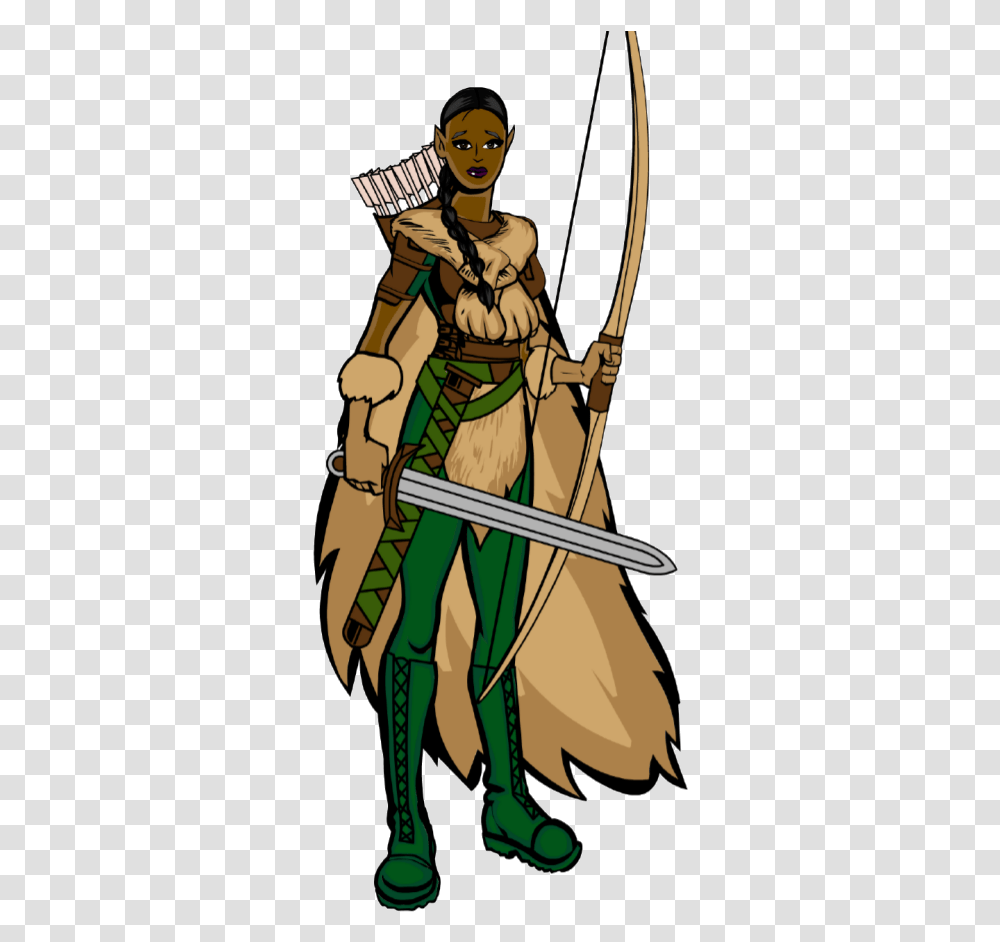 Aldrie The Wood Elf Ranger Rpg Character Model, Person, Human, Knight, Bow Transparent Png