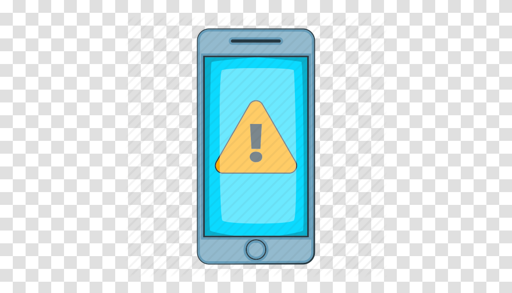 Alert Cartoon Caution Mobile Notification Phone Warning Icon, Mobile Phone, Electronics, Cell Phone, Ipod Transparent Png