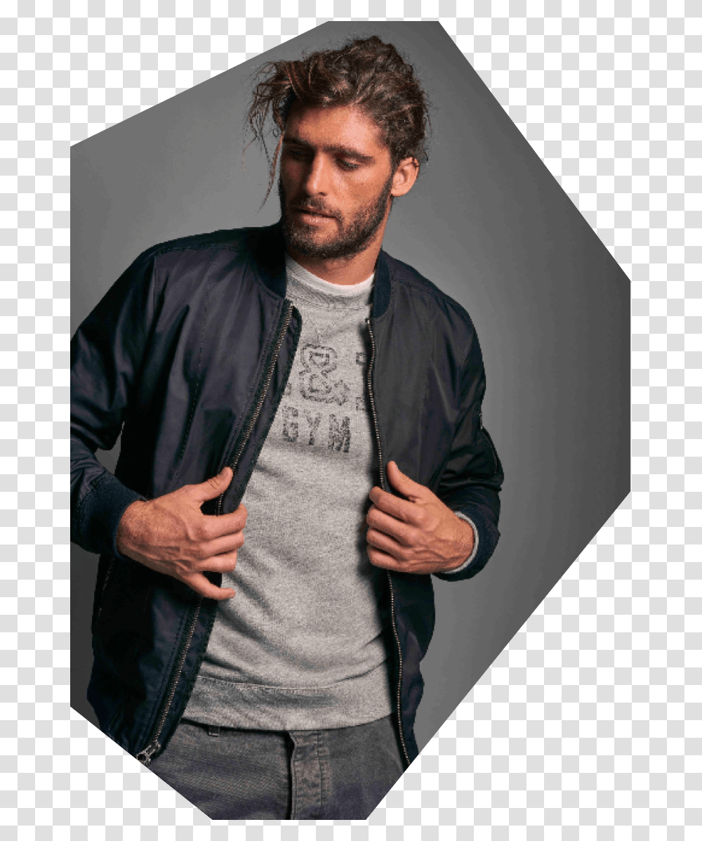 Alex Libby Abercombie Beard Man Bun Model New Look Abercrombie And Fitch Male, Person, Human, Apparel Transparent Png