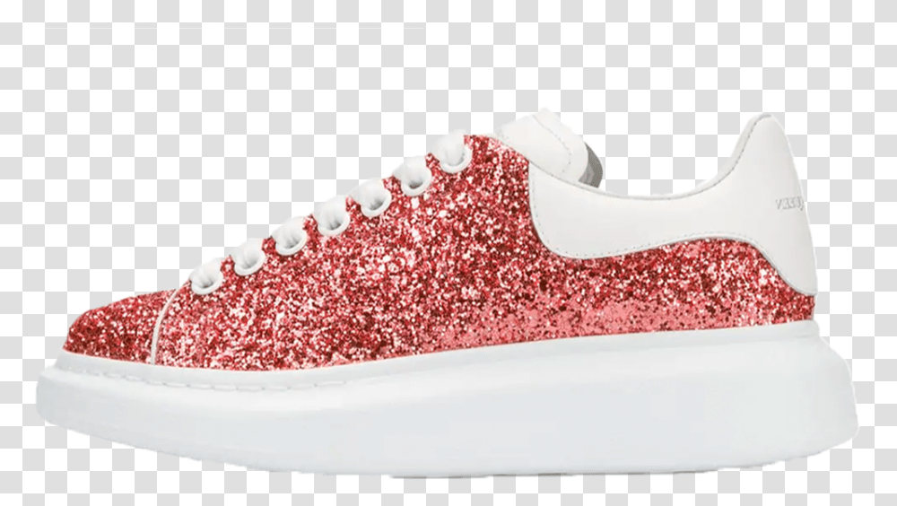 Alexander Mcqueen Glitter Coral Red Sparkly Alexander Mcqueen Sneakers, Apparel, Shoe, Footwear Transparent Png