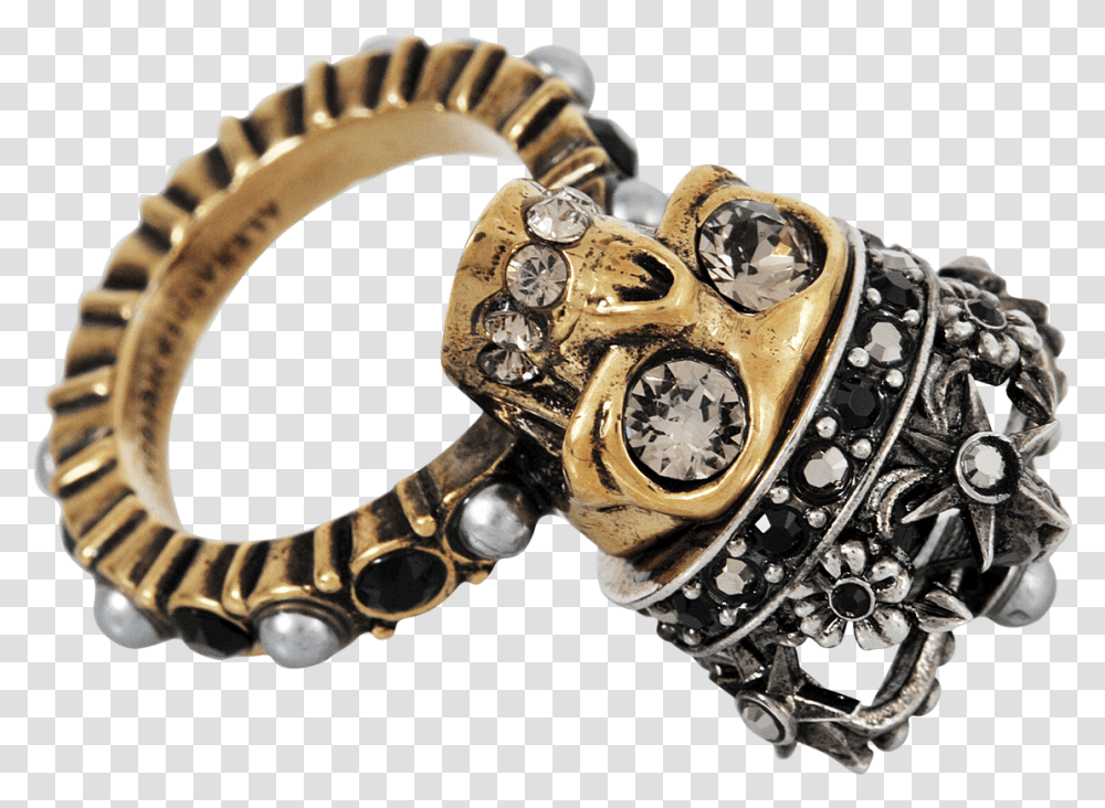 Alexander Mcqueen Skull King Ring Download Bracelet, Accessories, Accessory, Jewelry, Bronze Transparent Png