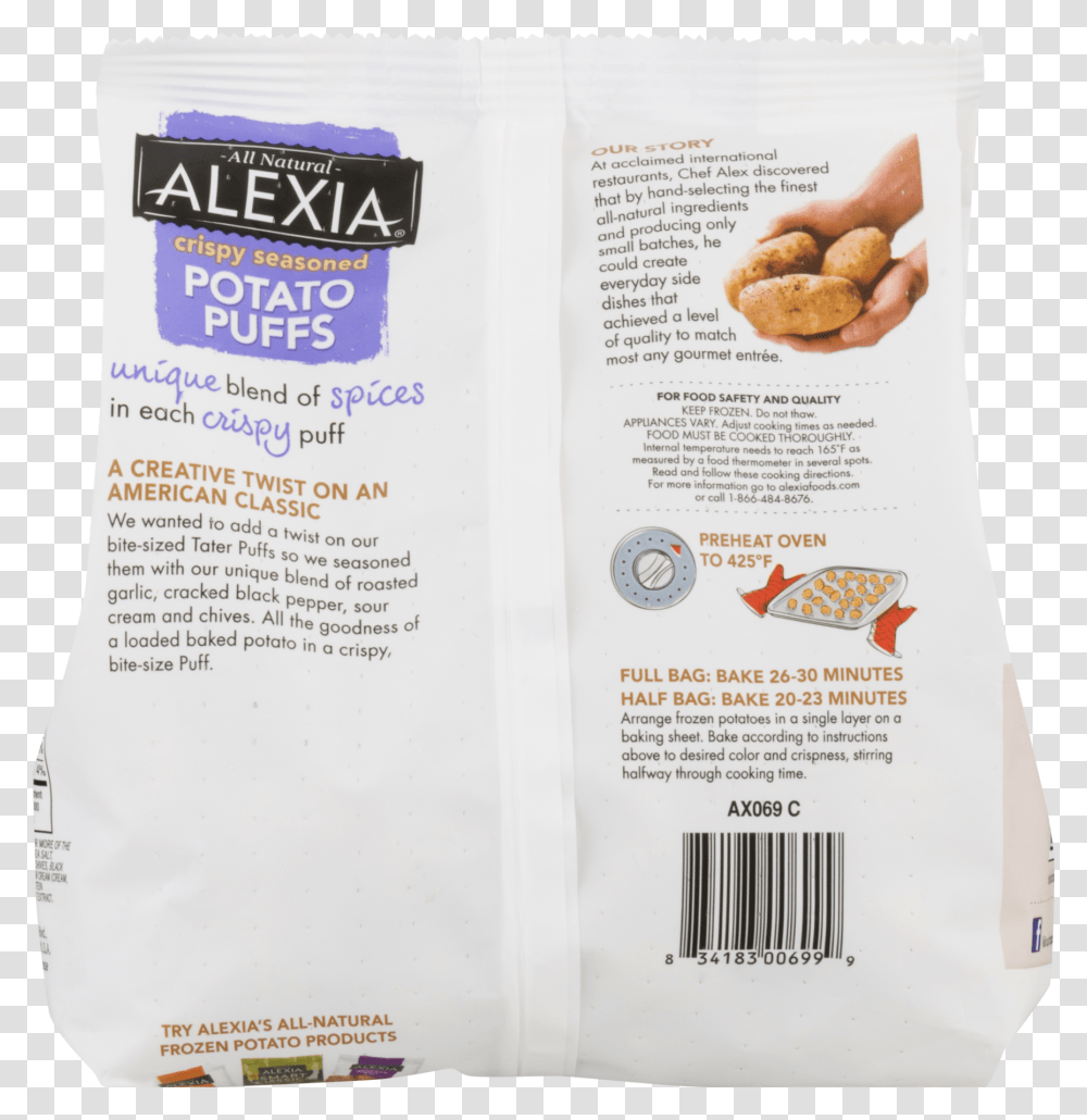 Alexia Potato Puffs Ingredients, Advertisement, Poster, Food Transparent Png
